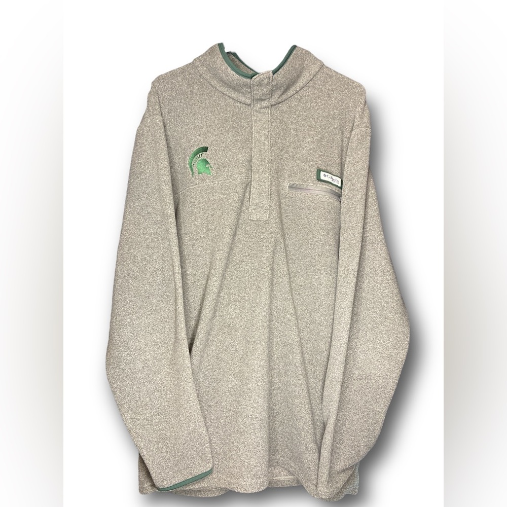 Michigan State Spartans Pullover Columbia XXL Men's Quarter Button Excellent